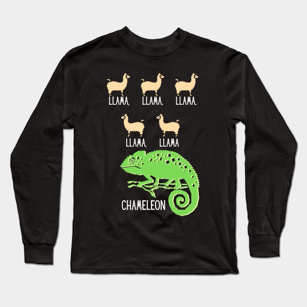 Llama Chameleon Long Sleeve T-Shirt by TJWDraws